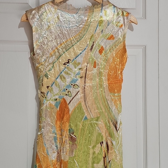 ✨ Komarov Crinkle Midi Dress | Lace Detail | Abstract Print ✨ - Picture 8 of 9